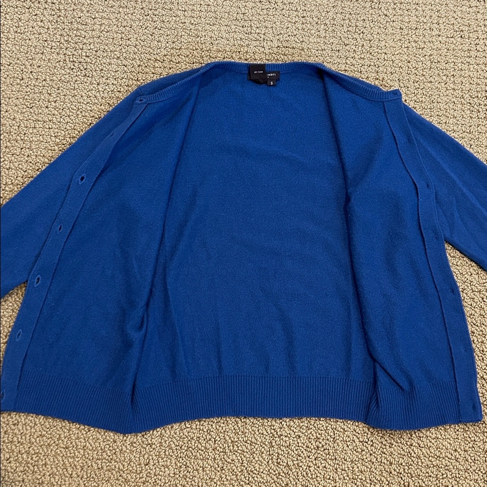 Henri Bendel Blue Cashmere Cardigan Sweater size Small Button Front - Picture 8 of 16